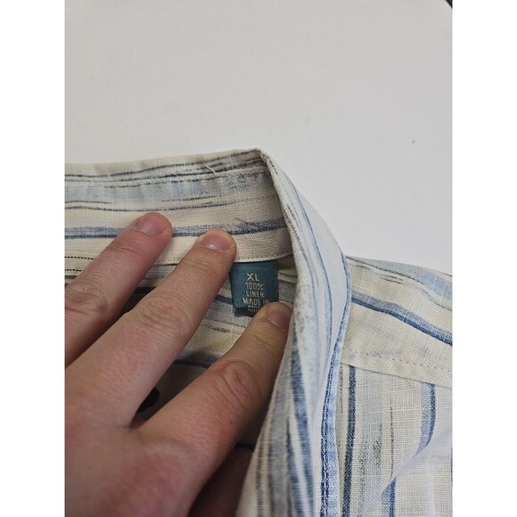 Tommy Bahama 100% Linen Shirt Mens XL Striped Long Sleeve Button Up Casual Vaca - Picture 5 of 10